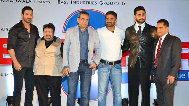 John Abraham – Paresh Rawal – Suniel Shetty – Abhishek Bachchan At The Unveiling Of ‘Hera Pheri 3’