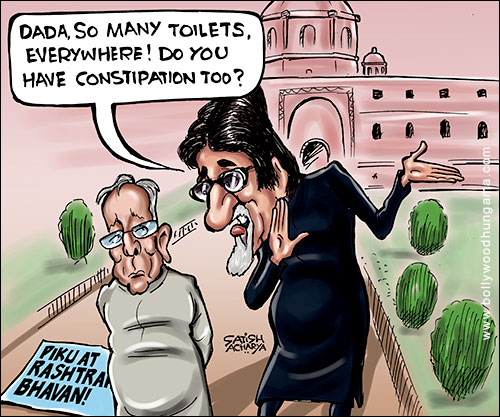 Bollywood Toons: Piku at Rashtrapati Bhavan