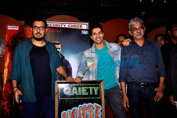 varun dhawan meets his fans at the screening of badlapur at gaiety 2