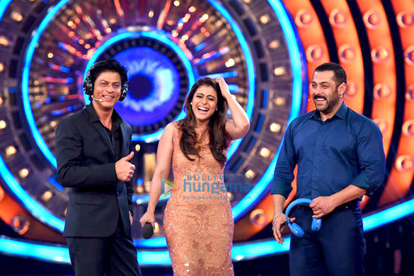 shah rukh khan kajol promote dilwale with salman khan on the sets of bigg boss 9 9