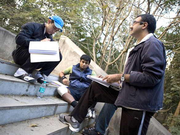 on the sets of 3 idiots