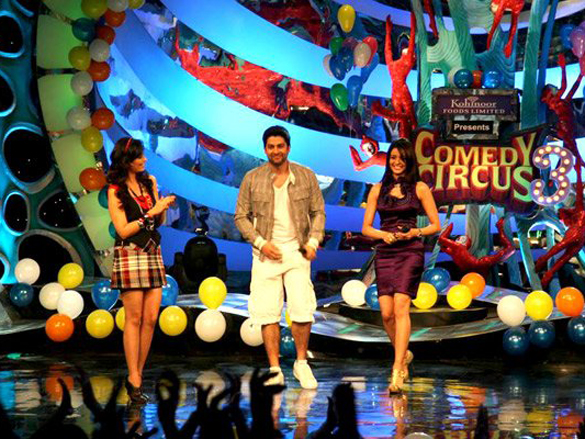 aftab and aamna on the sets of comedy circus 3