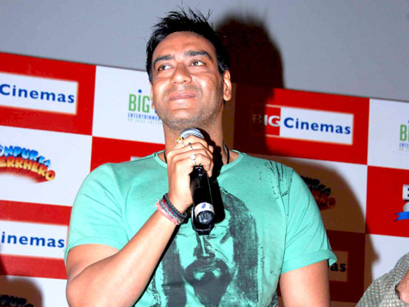 ajay devgn promotes toonpur ka superrhero at big cinemas 6