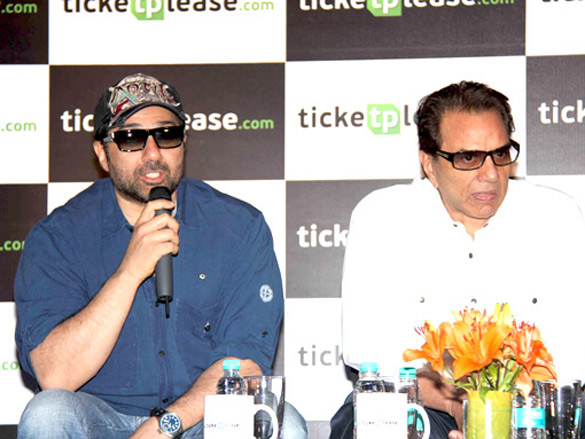 dharmendra sunny deol and ajay devgn launch ticketplease com 18