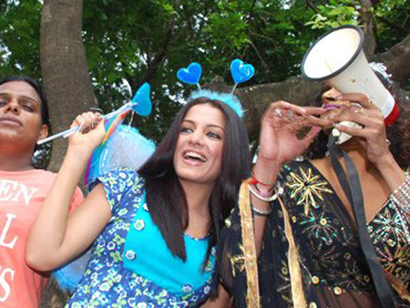 celina jaitly at mumbais first ever gay pride march 2