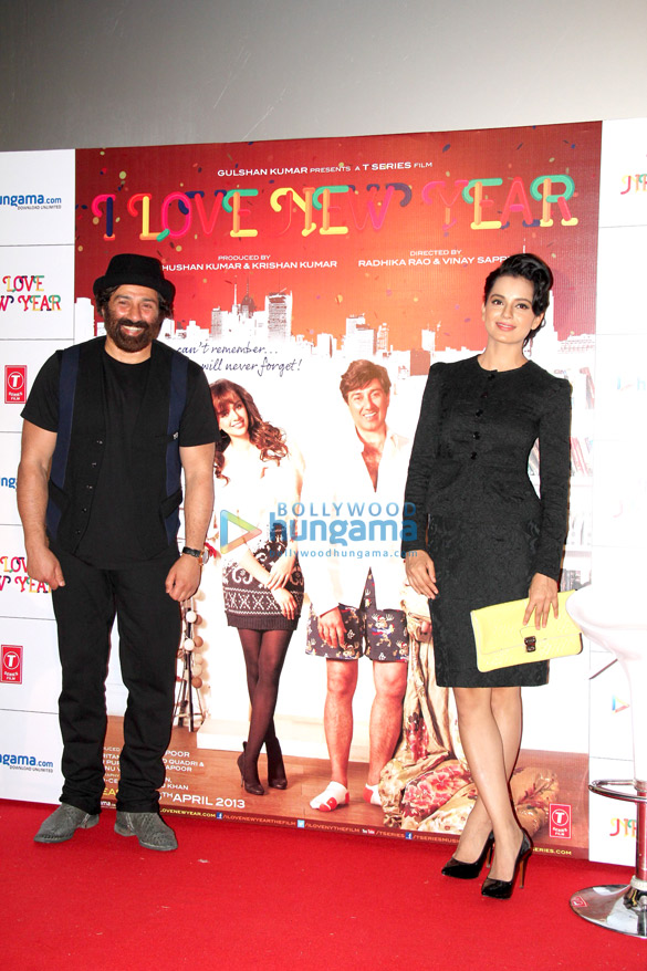 sunny deol and kangna launch the theatrical trailer of i love new year 3