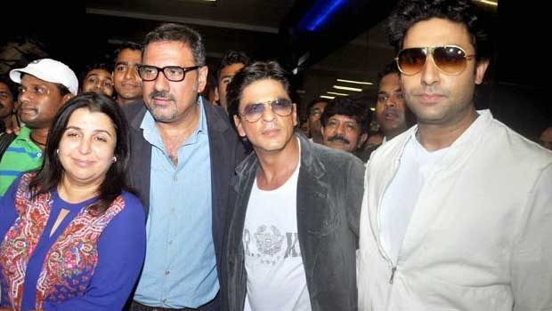 SRK-Farah-Abhishek Return From Dubai