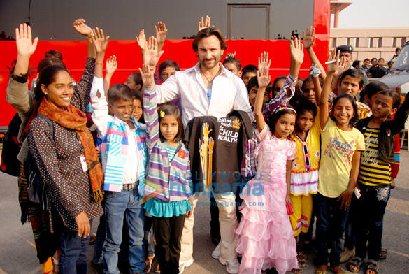 saif ali khan spends time with ngo kids on the sets of bullett raja 2