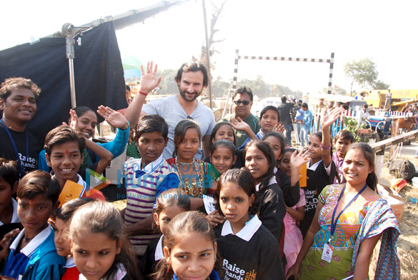 saif ali khan spends time with ngo kids on the sets of bullett raja 3