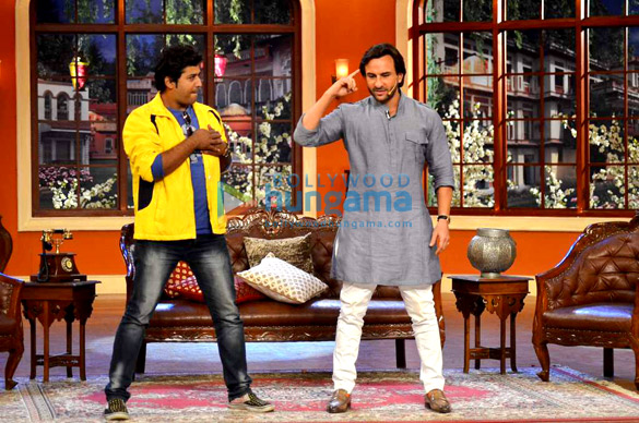 saif promotes bullett raja on comedy nights with kapil 10