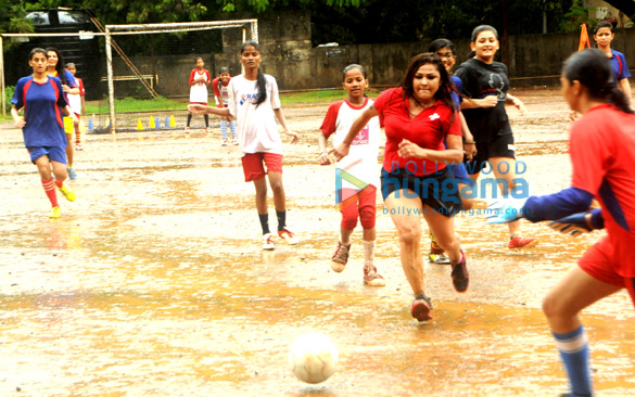 rakhi sawant carlyta mouhini play football for under privileged children 12