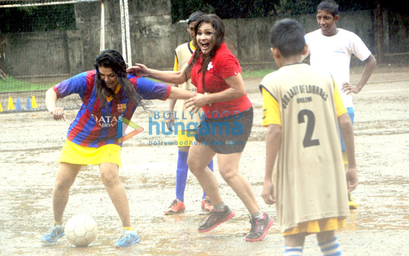 rakhi sawant carlyta mouhini play football for under privileged children 11