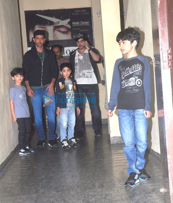 hrithik roshan zayed khan snapped with their kids at pvr post watching pk 2