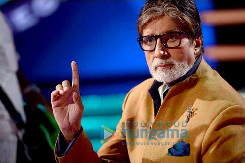 check out big b on the sets of kbc 4