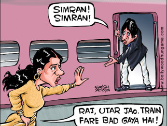 Bollywood Toons: No train trip for Raj-Simran
