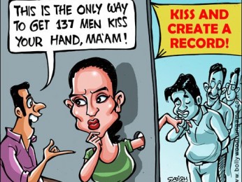Bollywood Toons: Veena’s kissing record