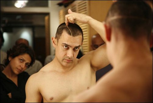 aamir khans haircut session to get the ghajini look 4
