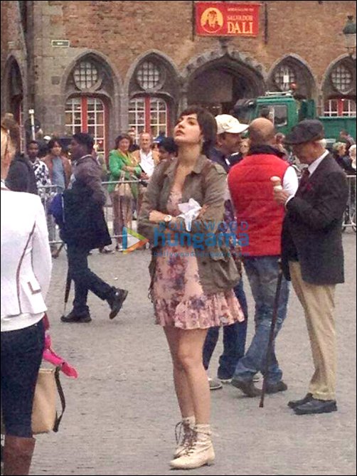 check out anushka sushant on sets of peekay in bruges 2
