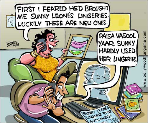 Bollywood Toons: Sunny Leone's lingerie - Bollywood Hungama