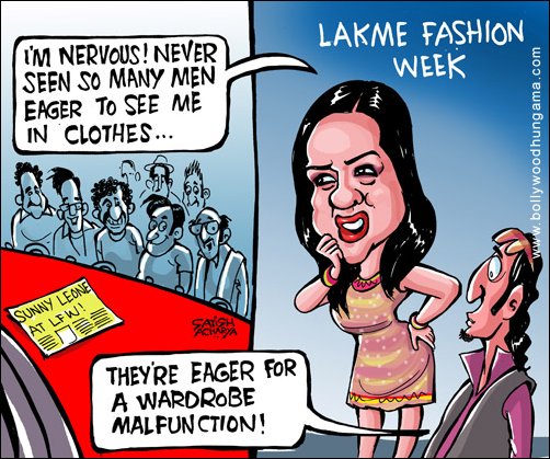 Bollywood Toons: Nervous Sunny on the ramp - Bollywood Hungama