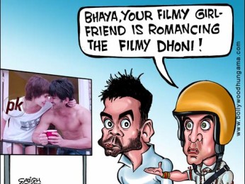 Bollywood Toons: Virat’s girl Anushka romances Dhoni
