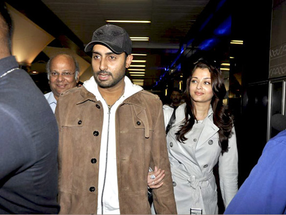 abhishek and aishwarya return from oscar awards 2