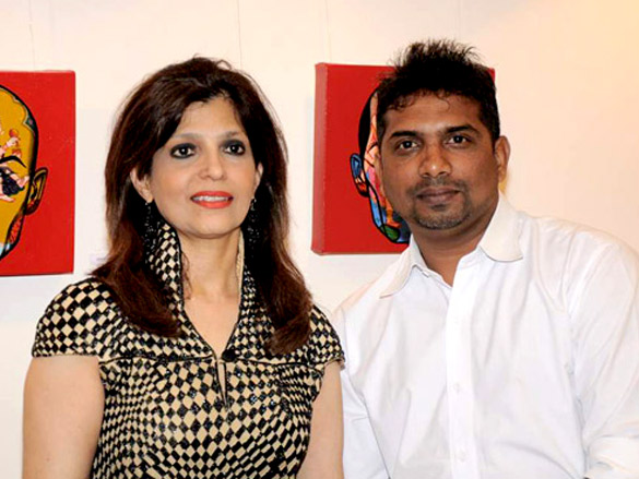 poonam dhillon and padmini kolhapure at asnas paintings by vijay shelar 9