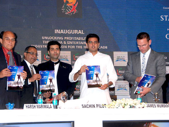 anushka sharma and karan johar at ficci frames 2011s inauguration 5
