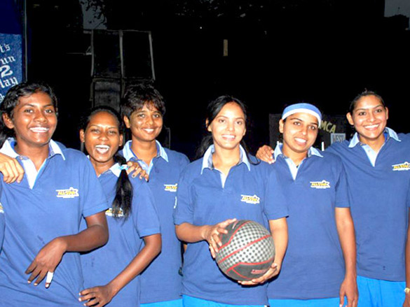 neetu chandra plays basket ball at a promotional event 2