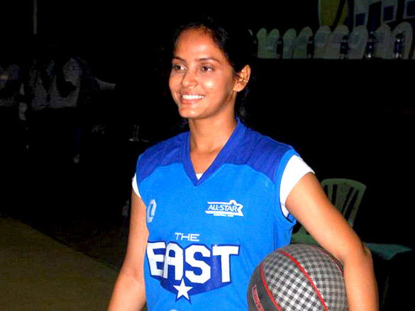 neetu chandra plays basket ball at a promotional event 9