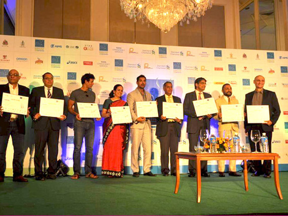 john rahul bose and milind soman at mumbai marathon 2012 press meet 2