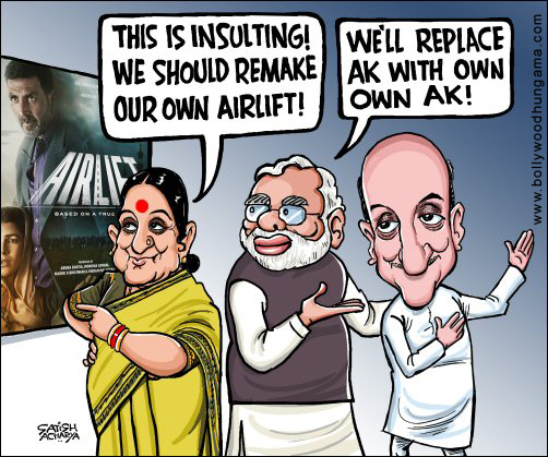 Bollywood Toons: Govt not happy with Akshay Kumar's Airlift! - Bollywood  Hungama