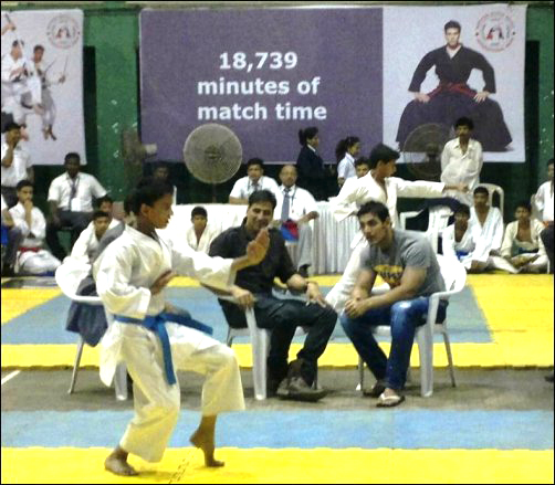 Check Out: John extends his support to Akshay’s Karate tournament