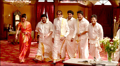 Amitabh Bachchan shoots for an ad commercial in a dhoti