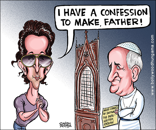 Bollywood Toons: Hrithik Roshan’s Pope love