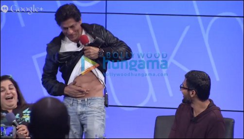Shah Rukh Khan shows off his 8 pack abs to Google employees