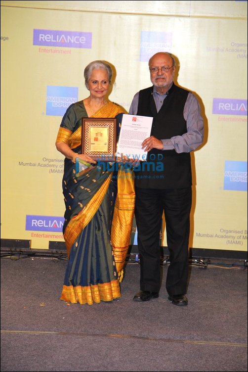 Waheeda Rehman receives Lifetime Achievement Award at 14th Mumbai Film Festival