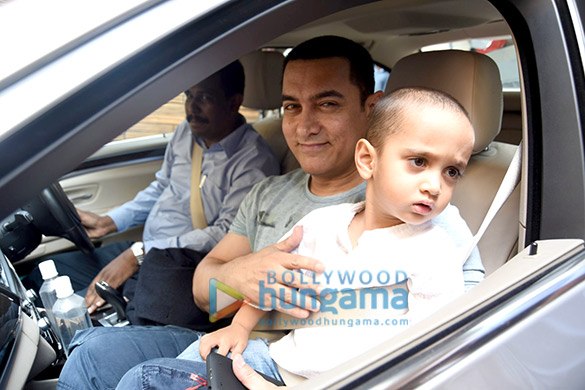 aamir khan leaves with azad for hilton shilim to celebrate his birthday 3