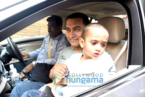 aamir khan leaves with azad for hilton shilim to celebrate his birthday 5