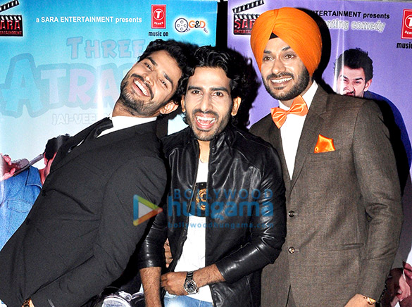 audio release first look launch of three atrangi jai veeru gabbar 4