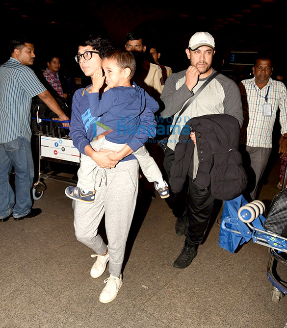 aamir khan kiran rao azad rao khan snapped leaving for vacations to usa 7