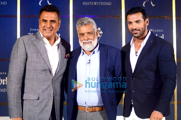 john abraham with his dad at the blue label event 2