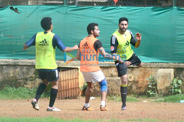 ranbir kapoor abhishek bachchan snapped at football practice session 12
