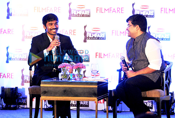 dhanush at the 62nd britannia filmfare south awards special award issue launch at the leela palace 8