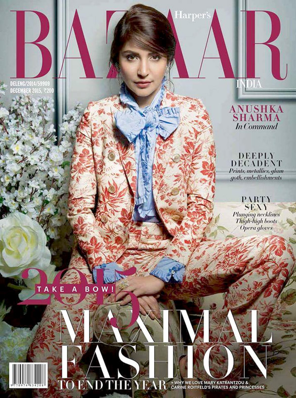 Anushka Sharma On The Cover Of Harper's Bazaar,Nov 2015