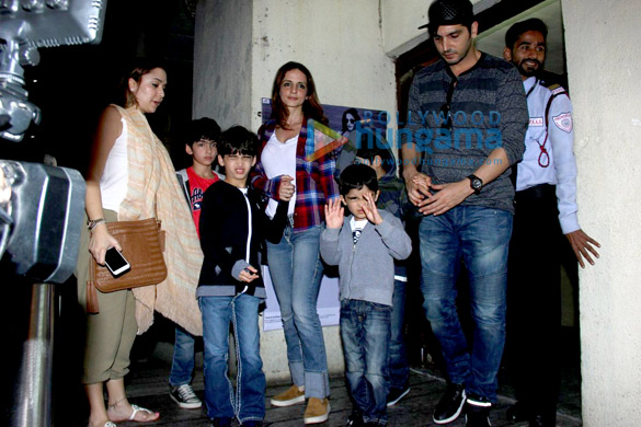 sussanne roshan zayed khan snapped with their kids at pvr juhu 4