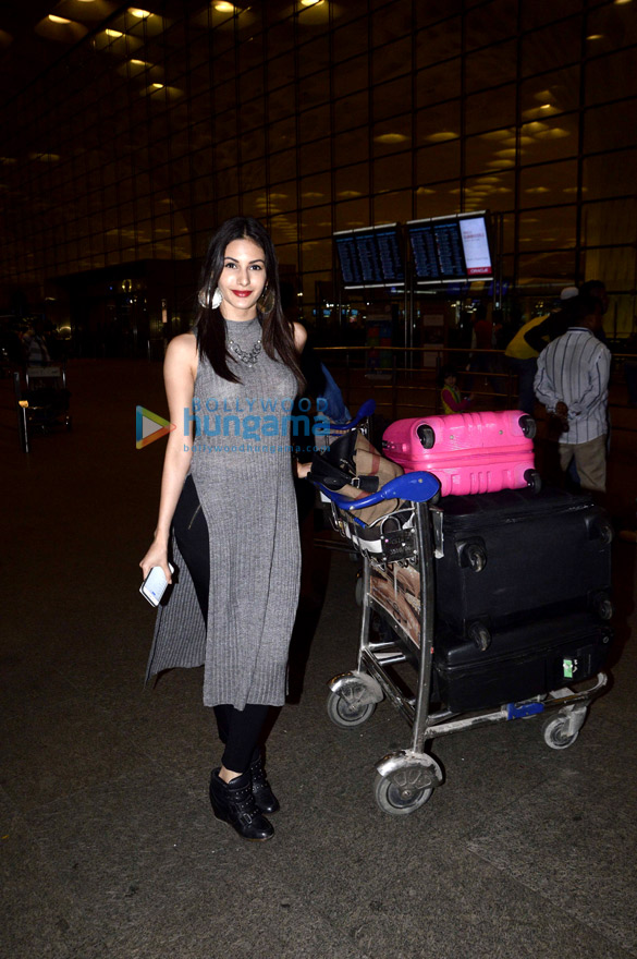 amyra dastur snapped leaving to shoot for the last schedule of kung ku yoga in beijing 2