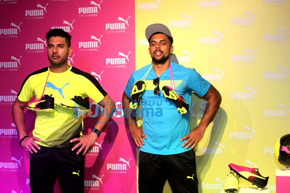 yuvraj singh robin singh at the launch of pumas bold tricks collection 2