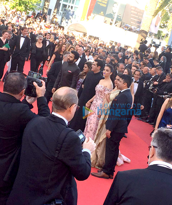 team of sarbjit walk the red carpet at cannes 6