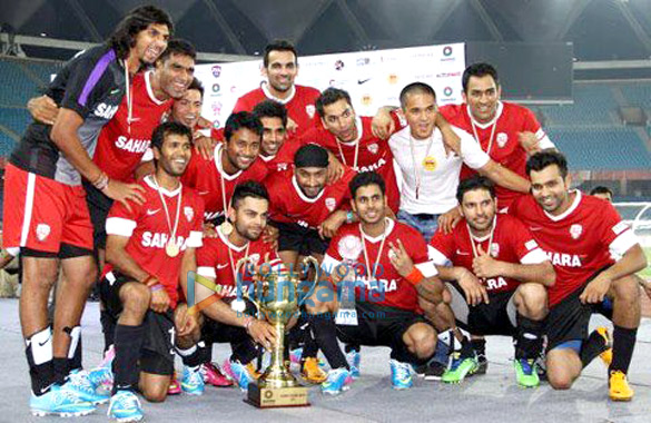 celebs play against the indian cricketers at the charity football match in delhi 2